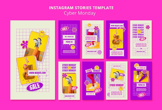 無料PSD サイバーマンデーのテンプレートデザイン