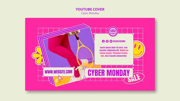 Free PSD cyber monday template design