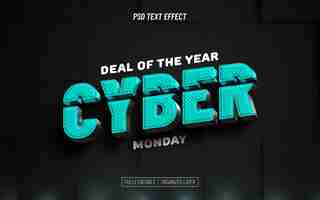 Free PSD cyber monday text effect