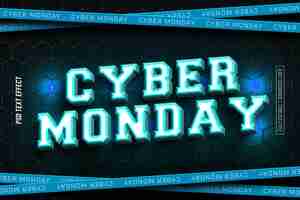 PSD gratuito effetto di testo di cyber monday