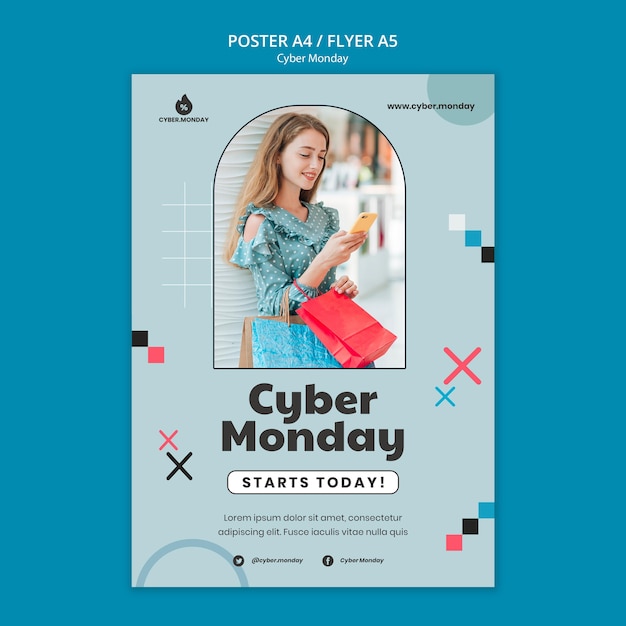 Cyber monday vertical print template