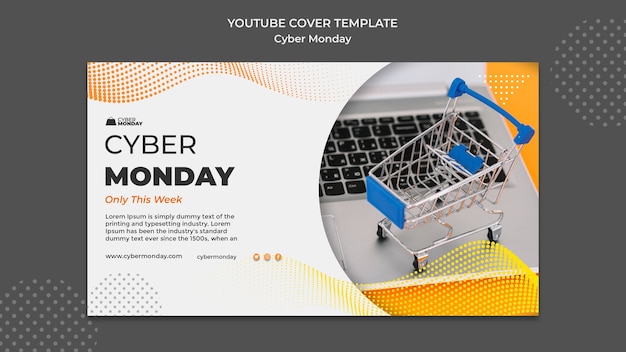 Free PSD cyber monday youtube cover template