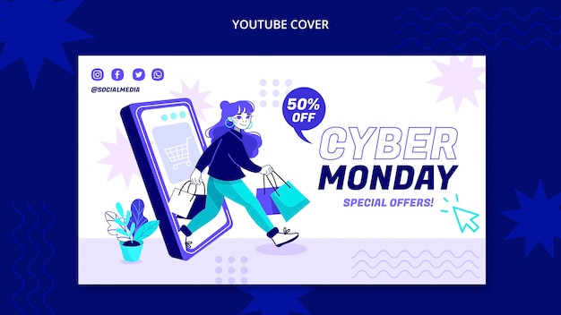 Cyber monday youtube cover template