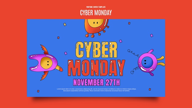 Free PSD cyber monday youtube cover template