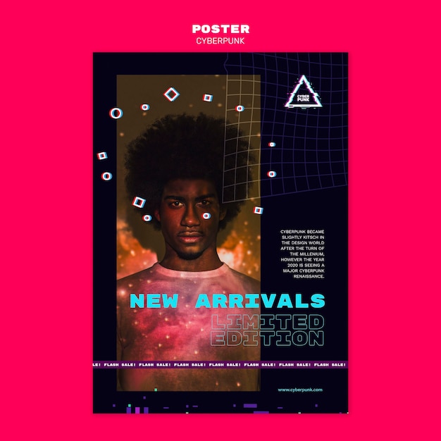 Cyberpunk futuristic flyer template