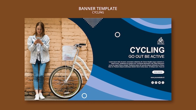 Free PSD cycling go out be active banner template
