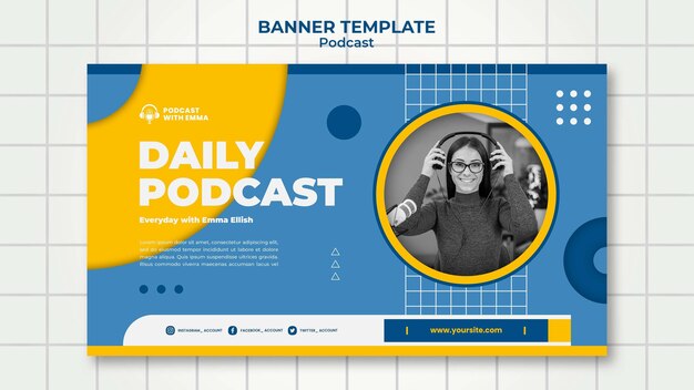 Daily podcast banner template