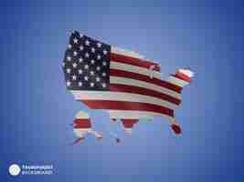 Free PSD damaged flags of united states of america on background