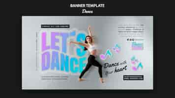 PSD gratuito disegno del modello di banner di danza