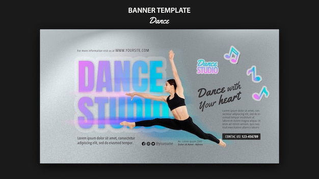 PSD gratuito disegno del modello di banner di danza