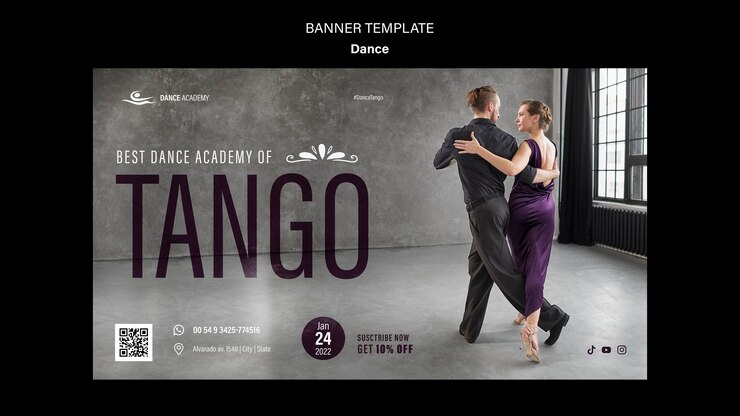 Free PSD dance banner template design