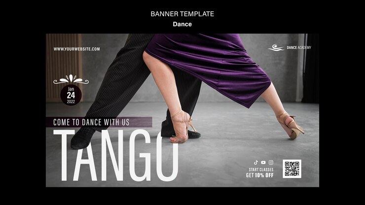Free PSD dance banner template design