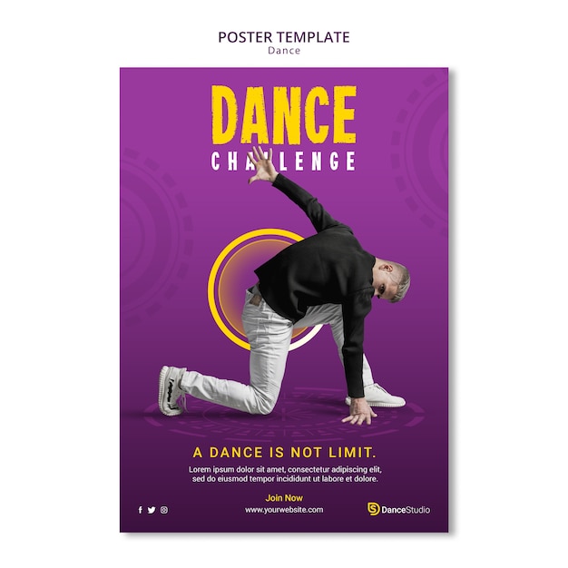 Dance challenge poster template