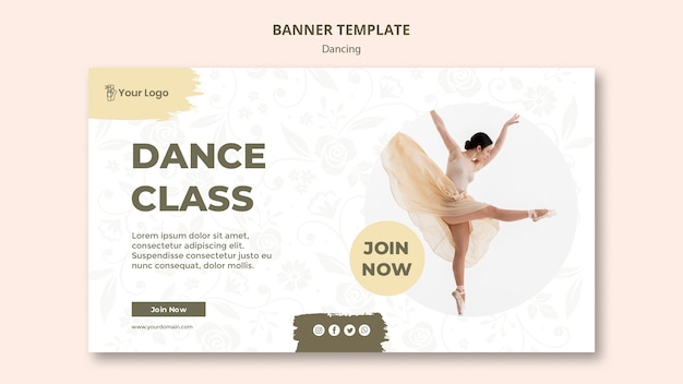 Modello di banner di classe di danza