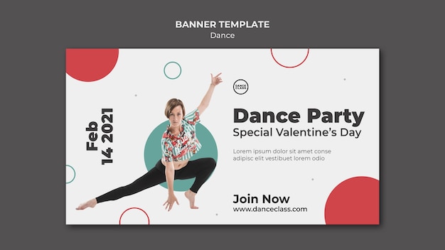 PSD gratuito banner orizzontale di classe di danza