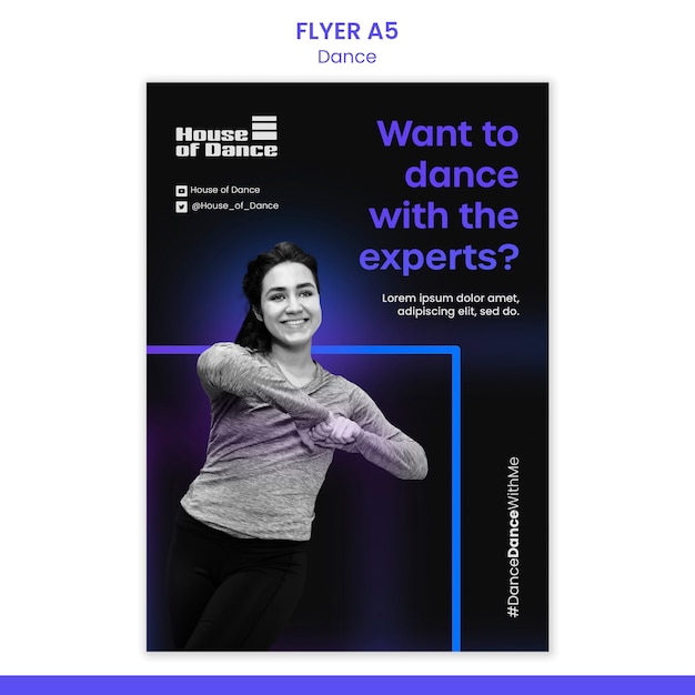 Dance classes vertical flyer template