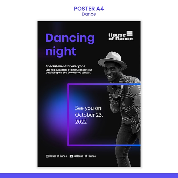 Dance classes vertical poster template