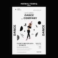 무료 PSD 댄스 수업 세로 포스터 템플릿
