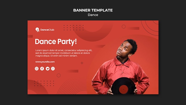 PSD gratuito danza stile banner modello di stile