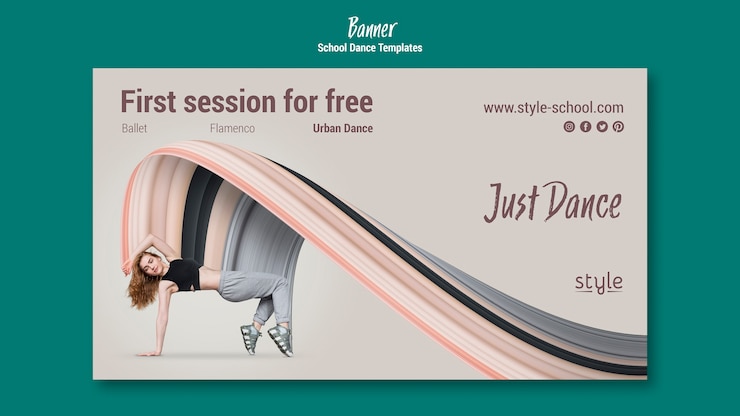 Free PSD dance concept banner template