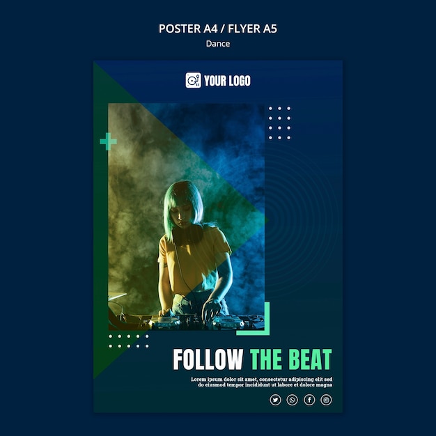 Free PSD dance concept poster template