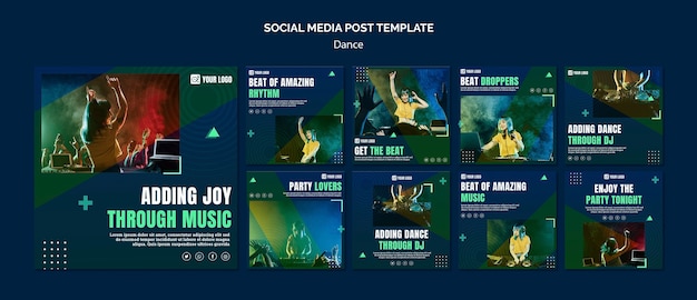 Dance concept social media post template