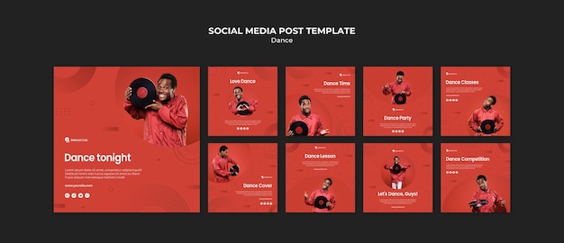 Free PSD dance concept social media post