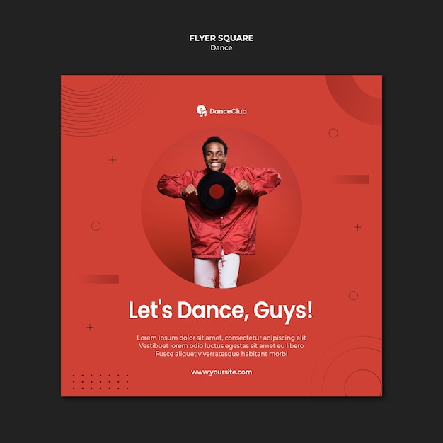 Free PSD dance concept square flyer