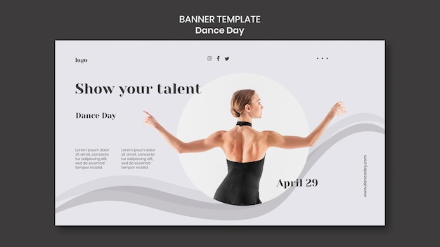 Free PSD dance day banner template