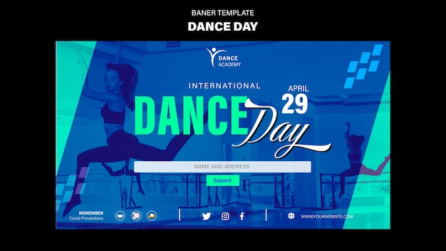 Dance day banner template