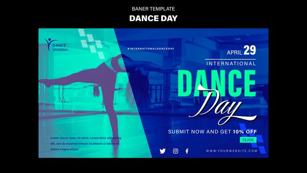 dance day banner template