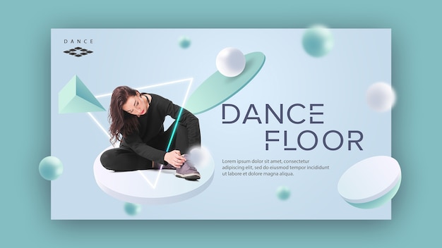 Free PSD dance floor banner template concept