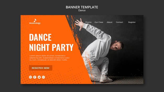 dance night party musicology banner template
