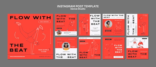 Дизайн постов в instagram танцевальной студии