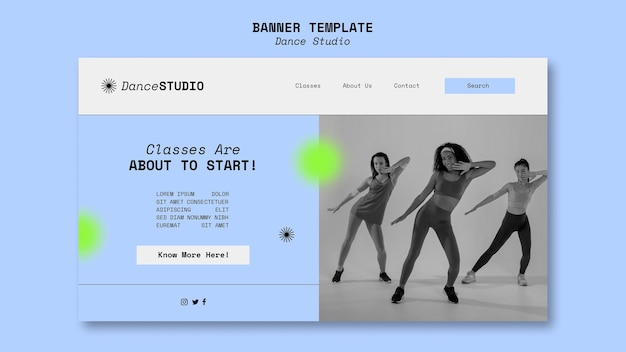 Dance studio template design