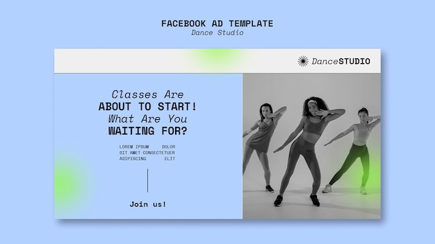 Free PSD dance studio template design