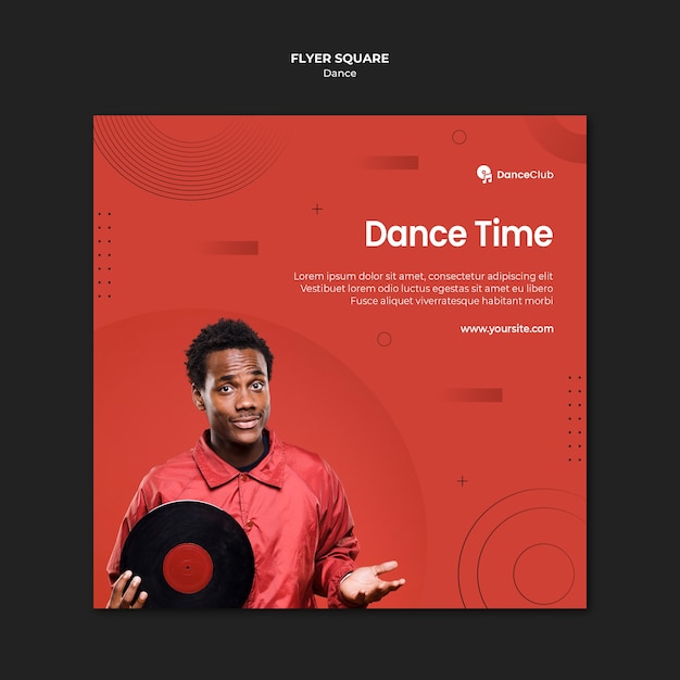無料PSD ダンスタイムスクエアチラシ