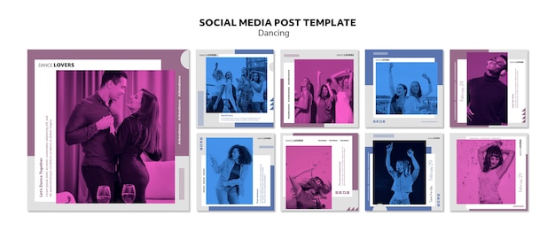 Free PSD dancing social media post template