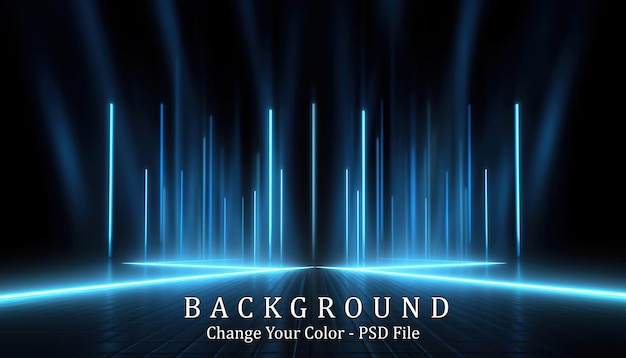 Бесплатный PSD Темный фон с линиями и прожекторами генеративный ии