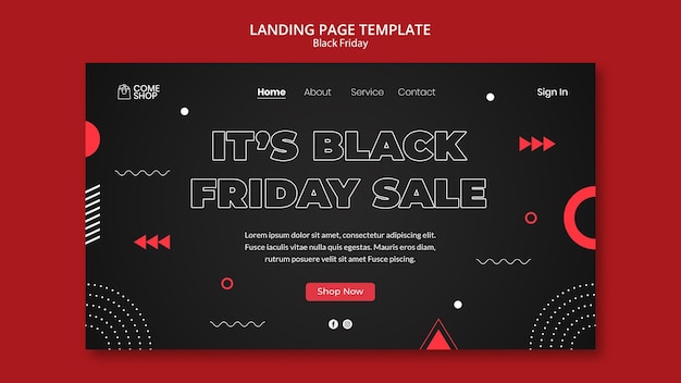 Dark black friday landing page template