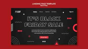 Free PSD dark black friday landing page template