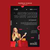 Free PSD dark black friday poster template