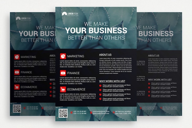 Dark Business Brochure PSD Template – Free Download