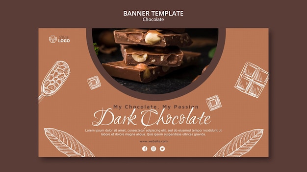 Dark chocolate banner template