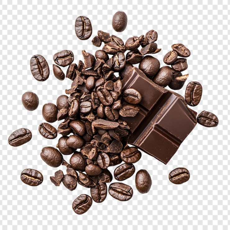 Free PSD dark chocolate and coffee beans delight