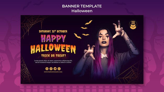 dark halloween party banner template