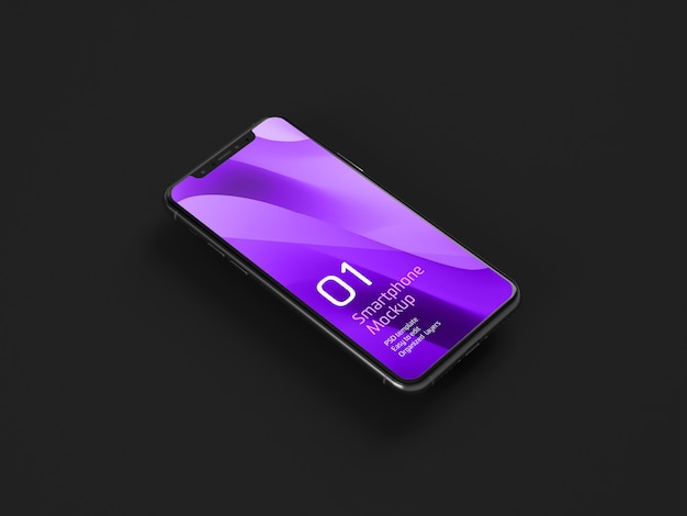 Бесплатный PSD dark mobile device mockup