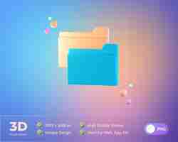 Free PSD data files information 3d icon illustration