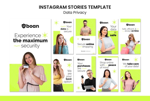 Data privacy instagram stories design template