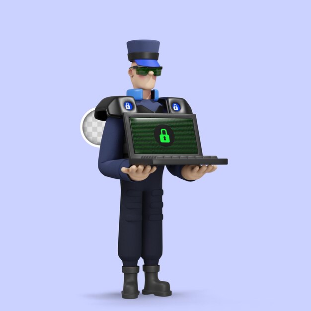 3d иллюстрация характера защиты данных